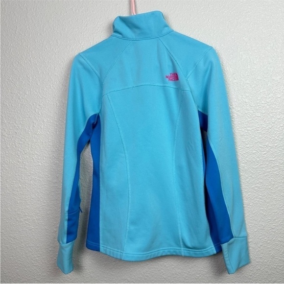 North Face Polartec Fleece Jacket Light Blue Pink Full Zip Small Transitional - Picture 7 of 13